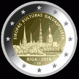 Letland 2 euro 2014 Culturele Hoofdstad UNC